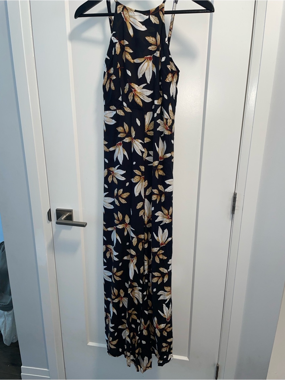Women’s Black Floral Maxi Jumpsuit